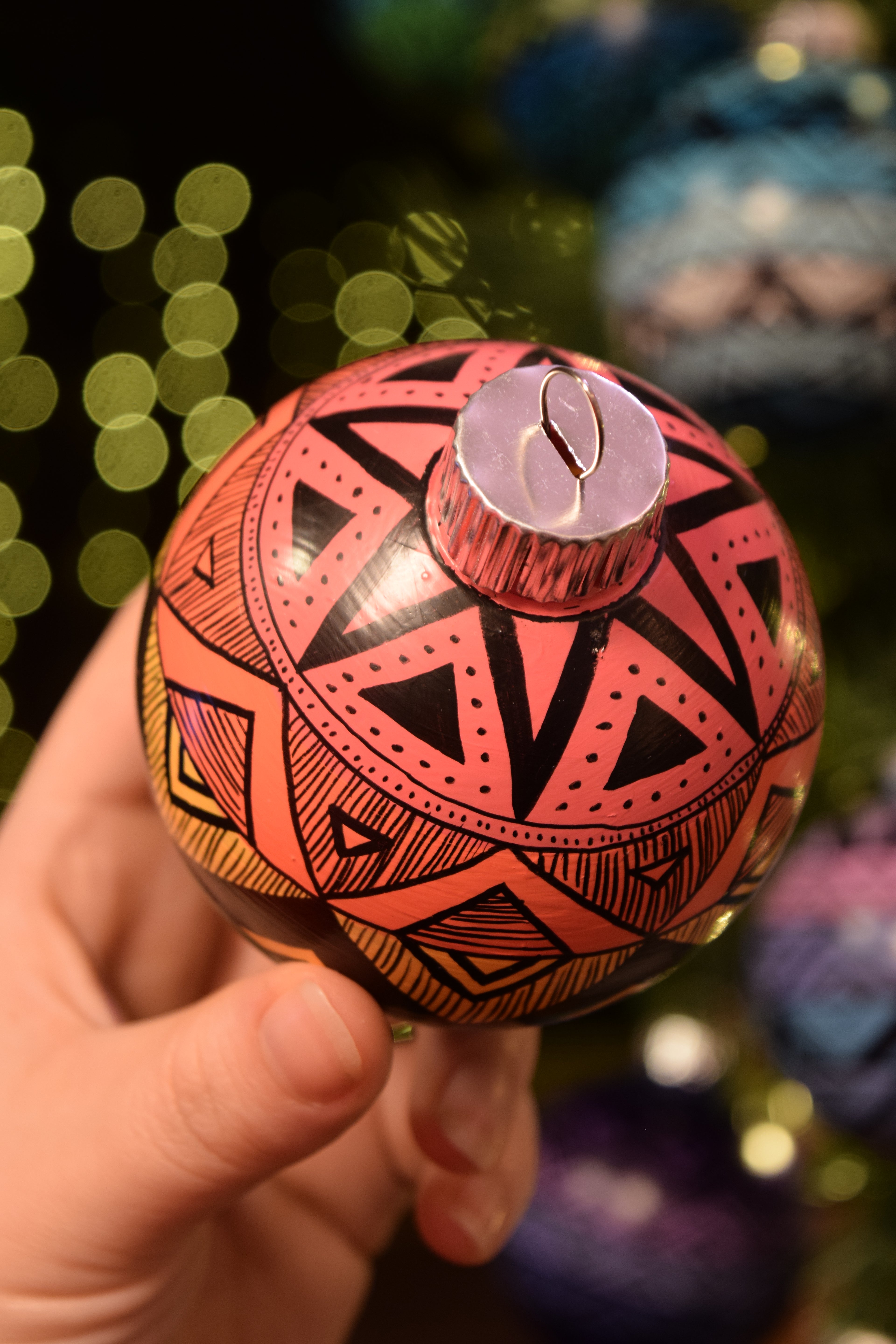 Hand Painted Colorful Christmas Ornament
