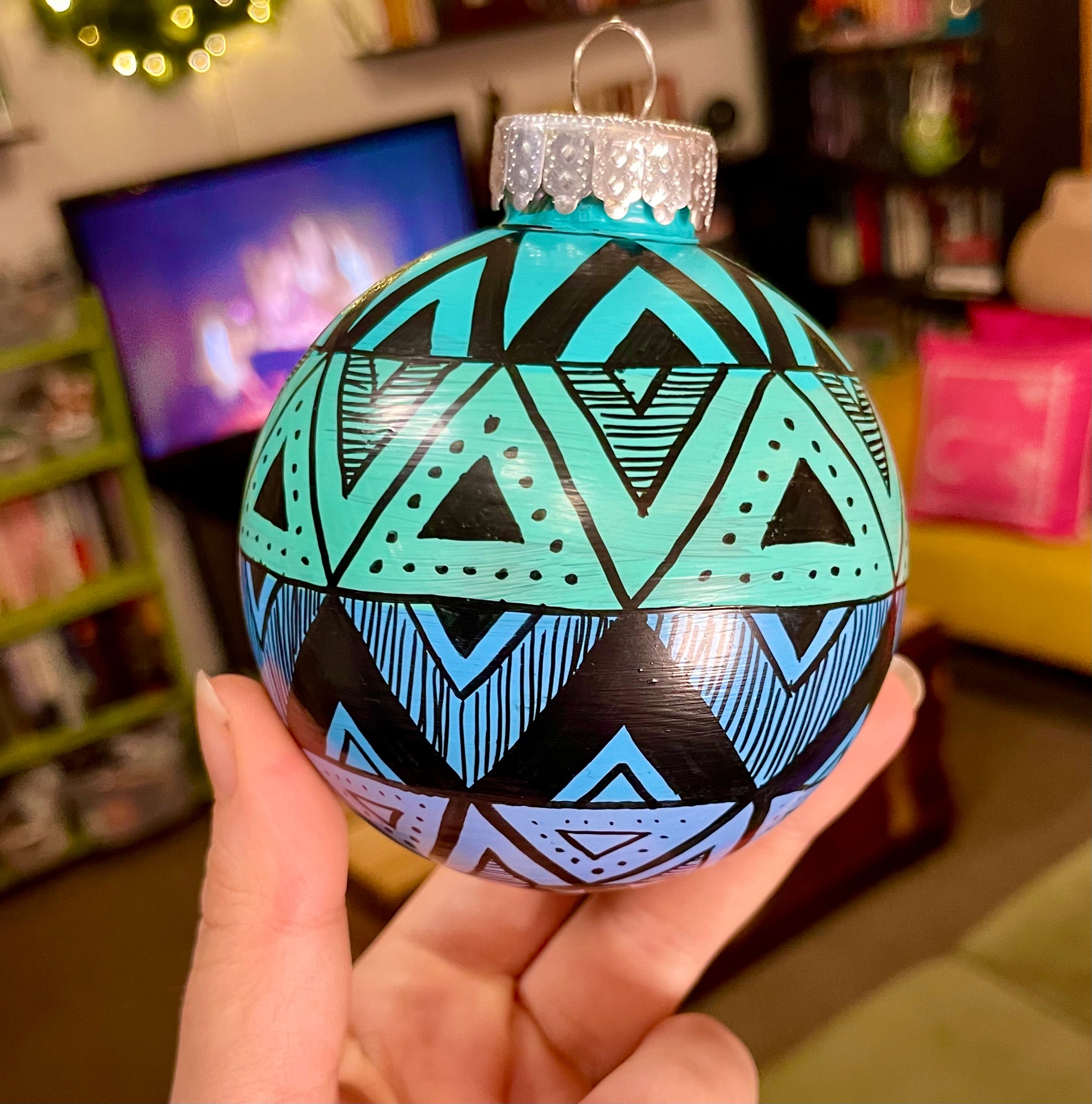 Hand Painted Colorful Christmas Ornament