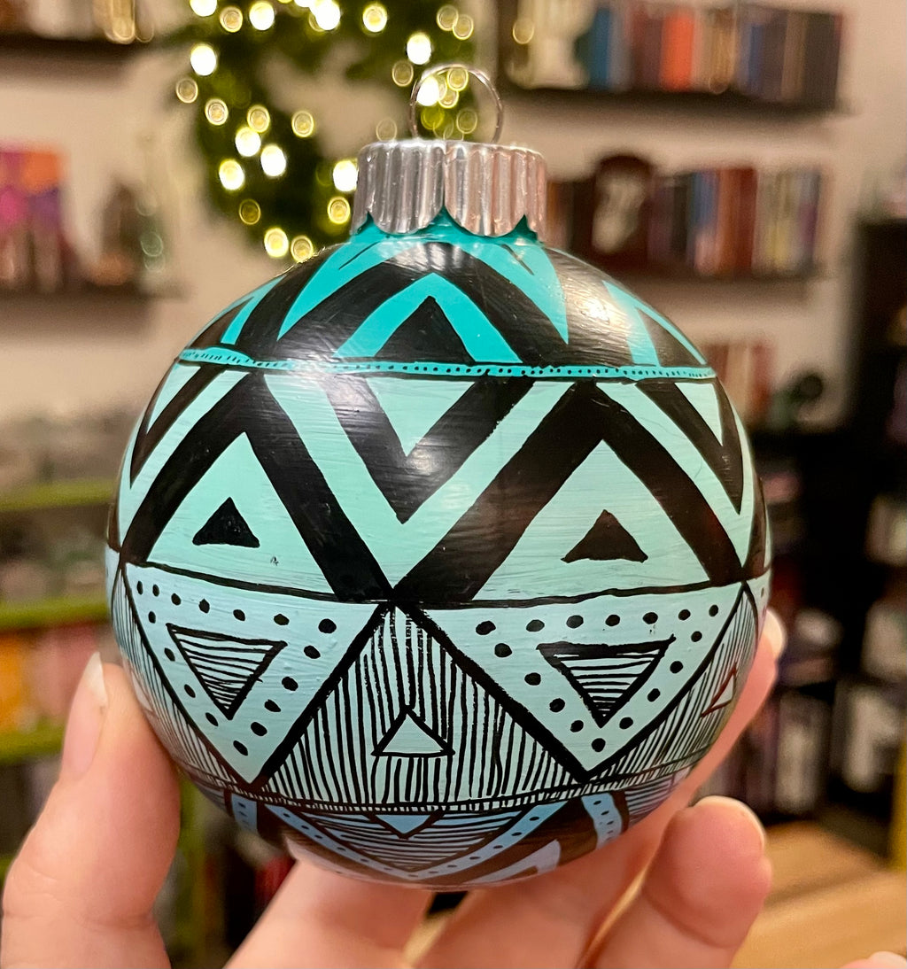 Hand Painted One of a Kind Colorful Christmas Ornament