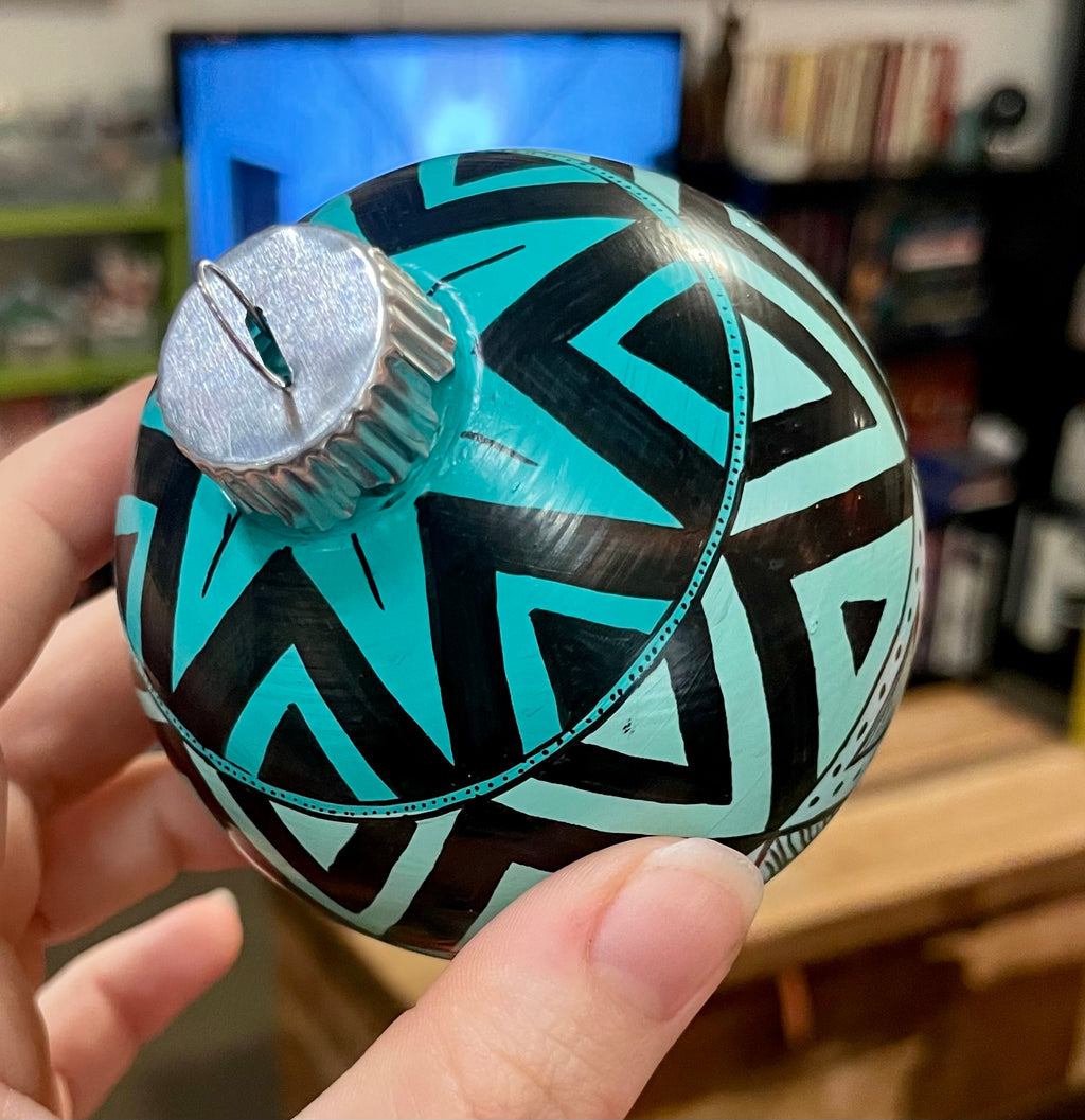 Hand Painted One of a Kind Colorful Christmas Ornament