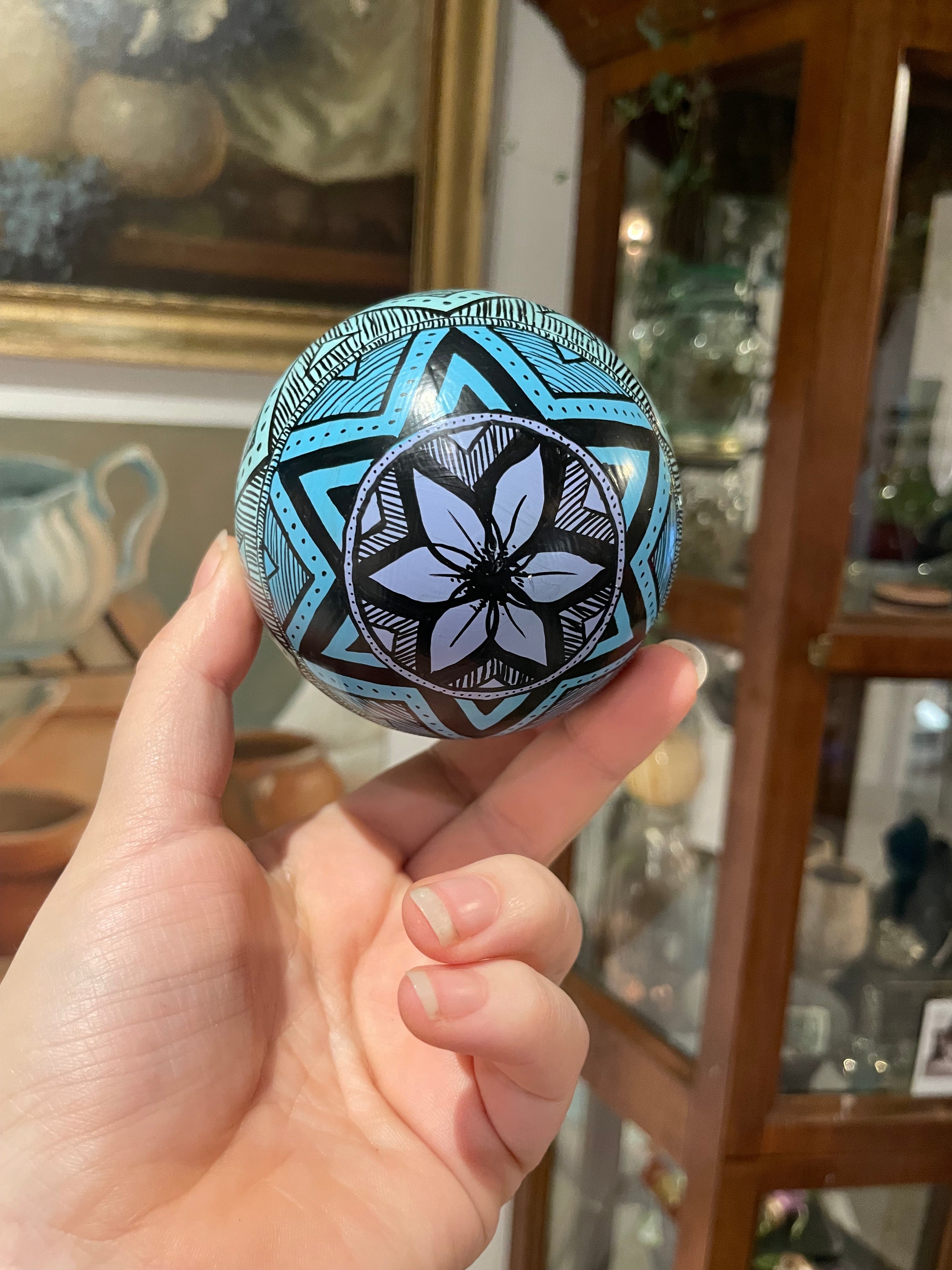 Hand Painted One of a Kind Colorful Christmas Ornament