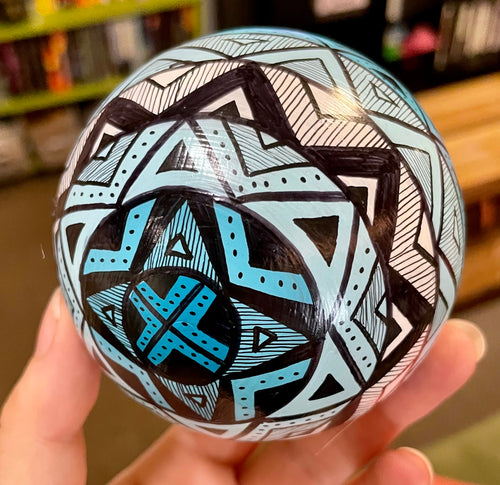 Blue Hand Painted Colorful Christmas Ornament