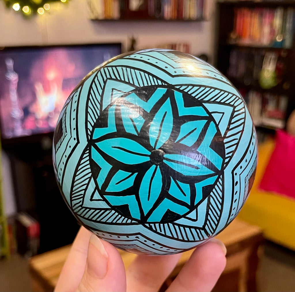 Pastel Cool Colors Hand Painted Christmas Ornament