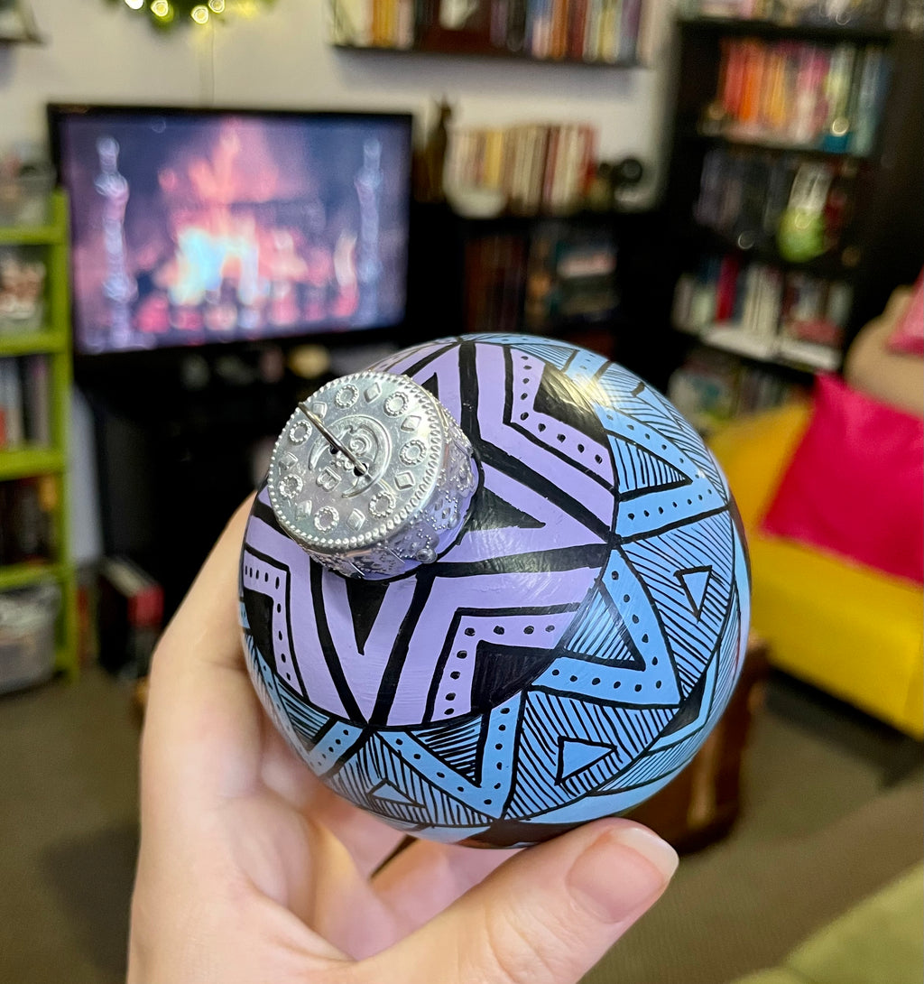 Pastel Cool Colors Hand Painted Christmas Ornament