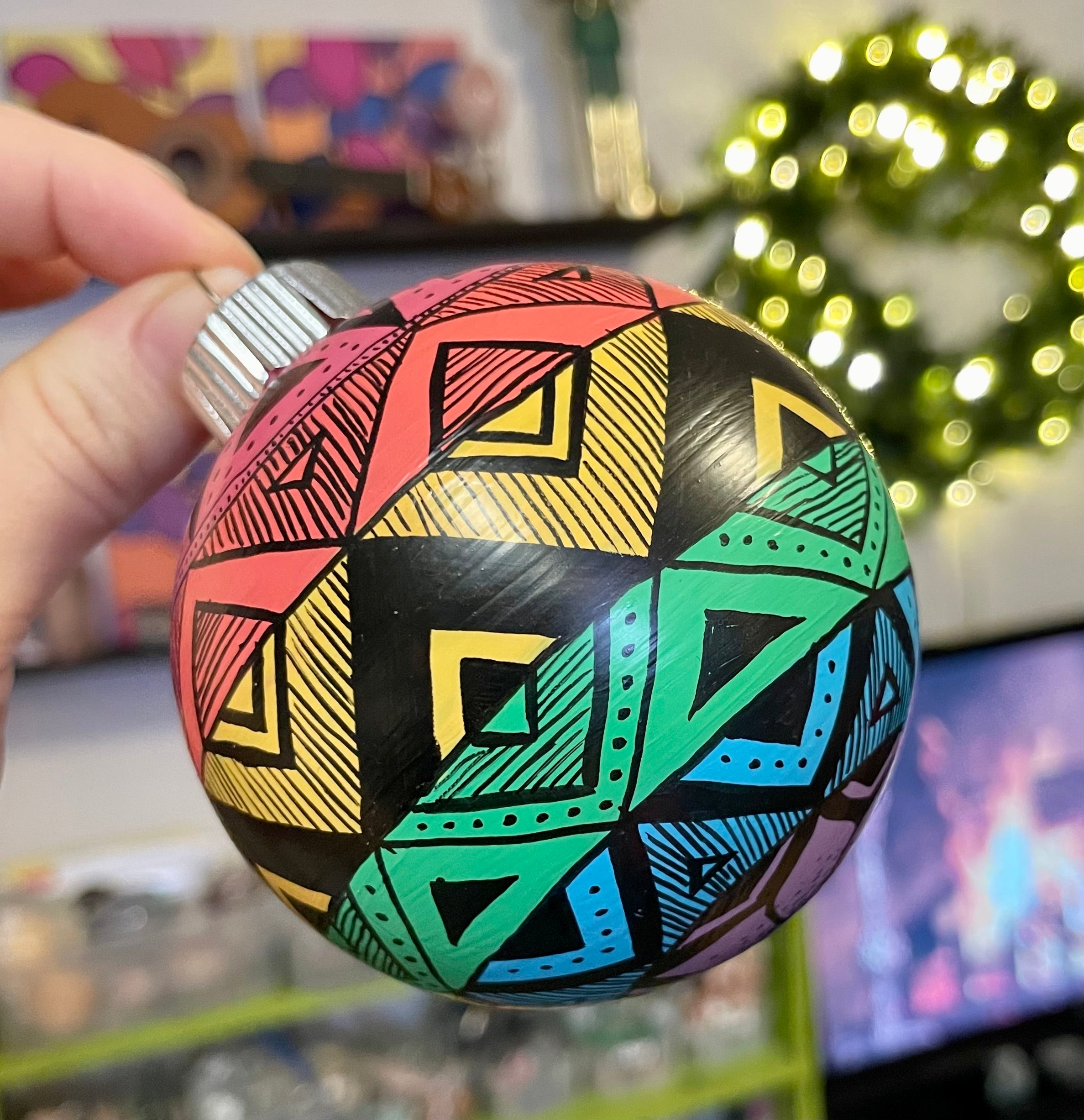 Hand Painted Colorful Christmas Ornament