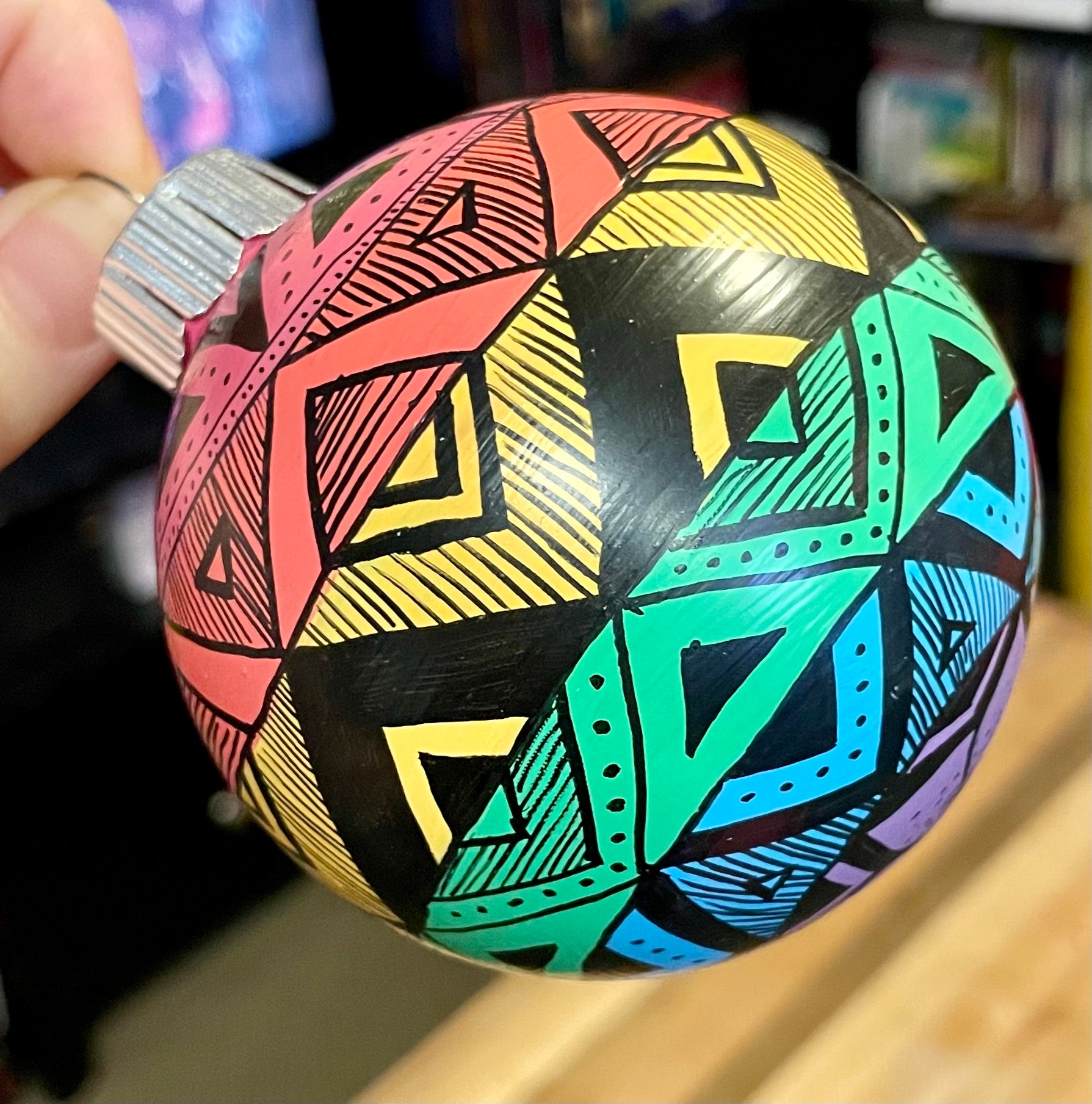 Hand Painted Colorful Christmas Ornament