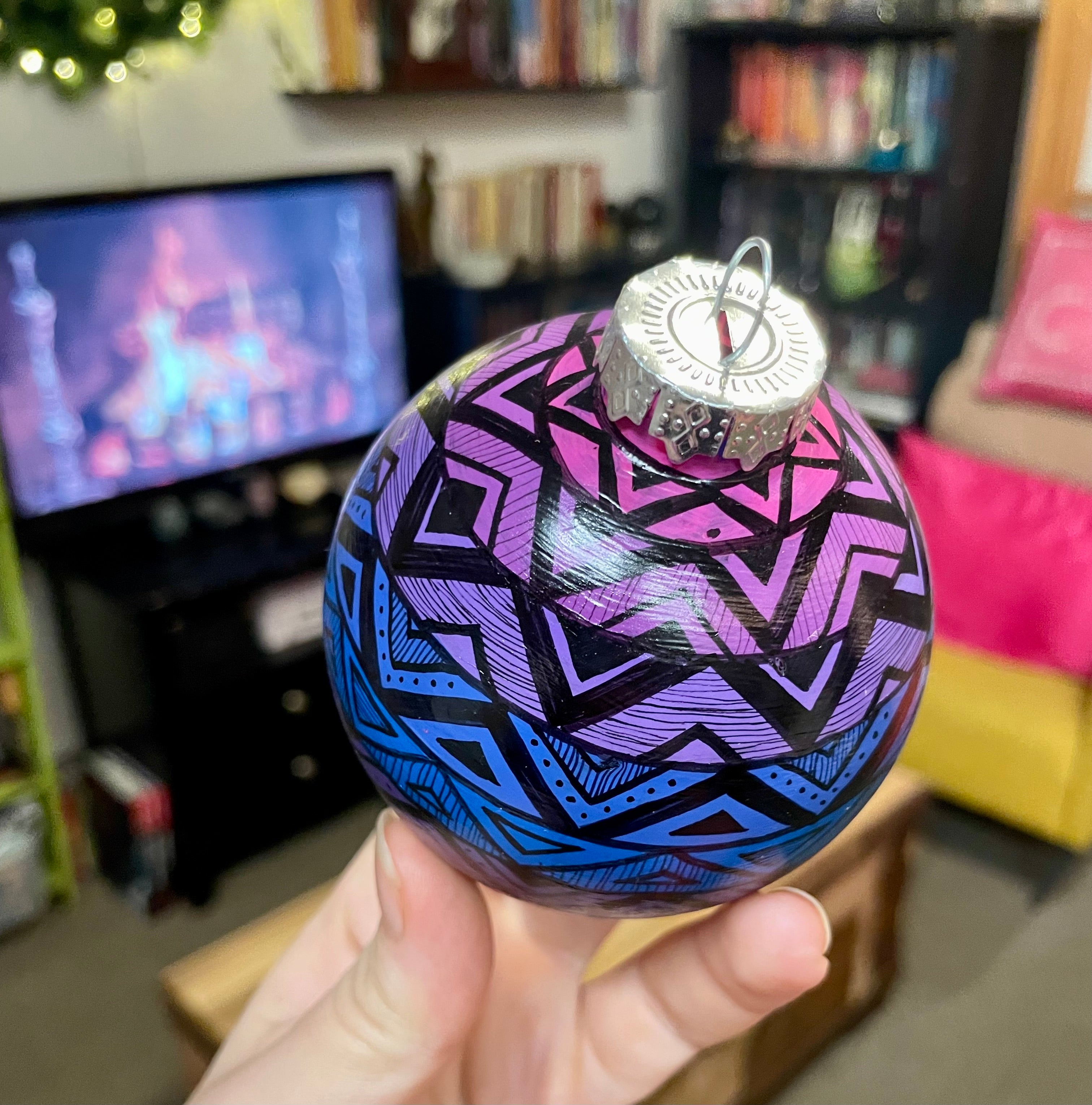 Hand Painted Colorful Christmas Ornament