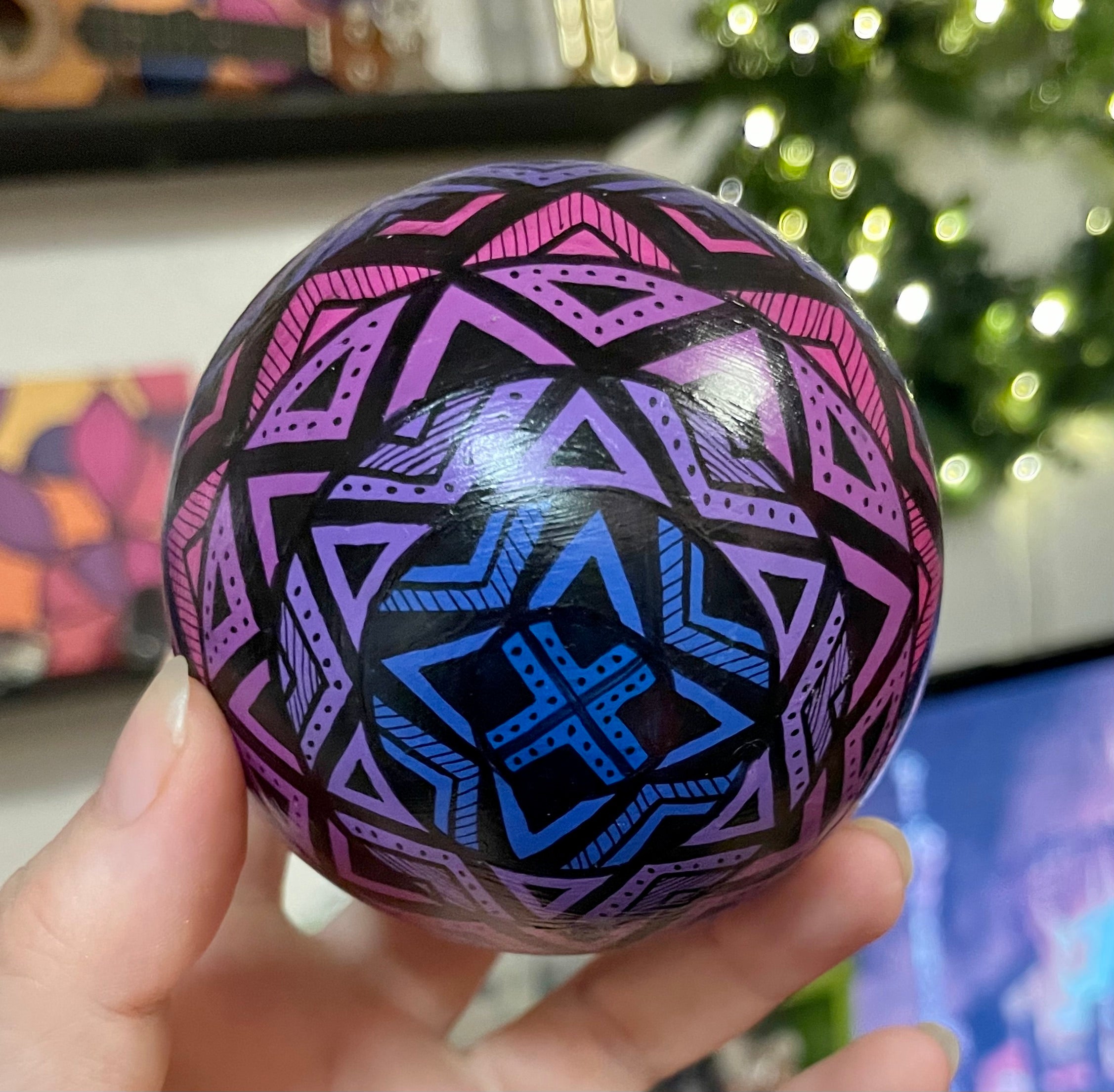 Hand Painted Colorful Christmas Ornament