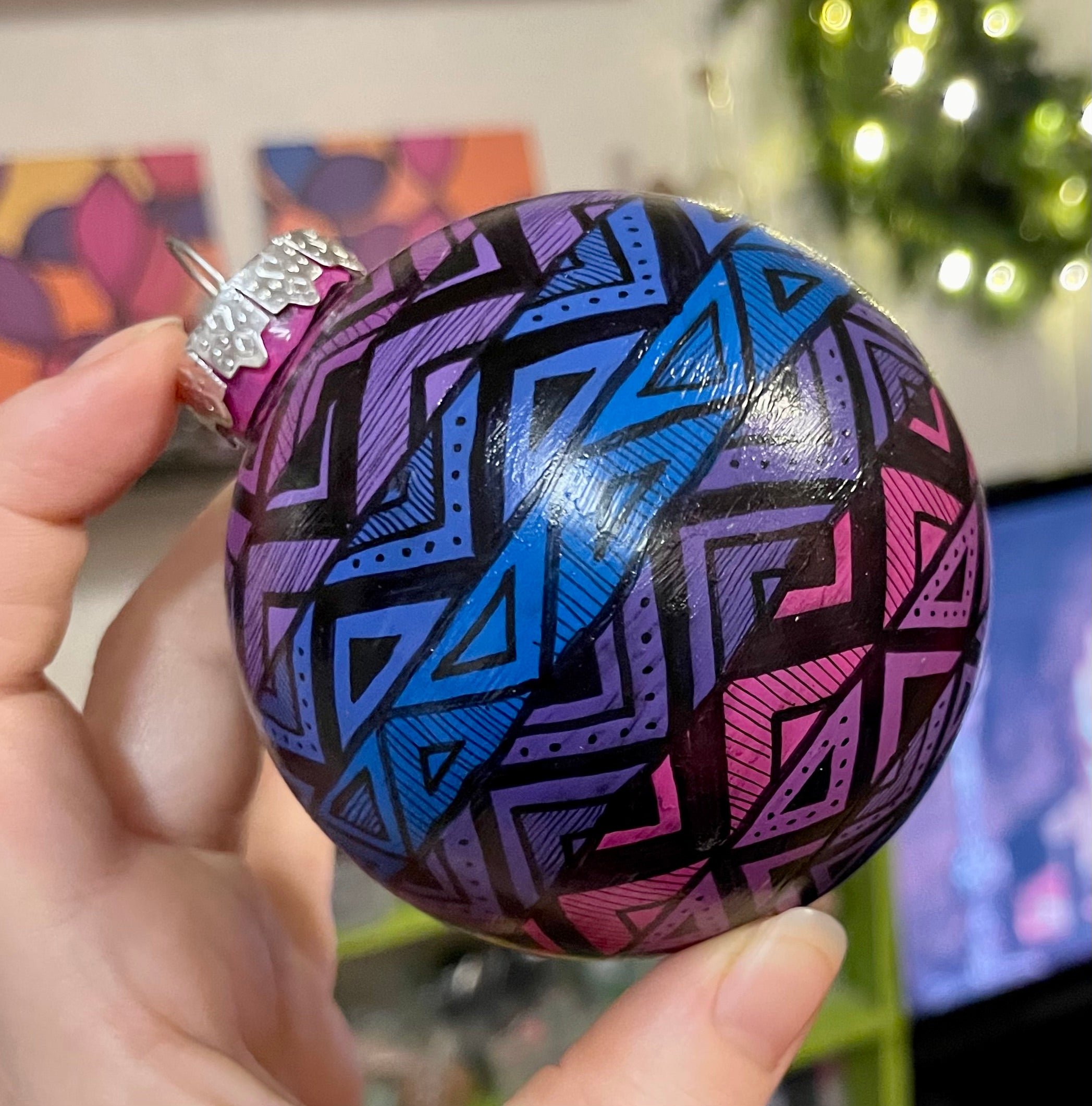 Hand Painted Colorful Christmas Ornament