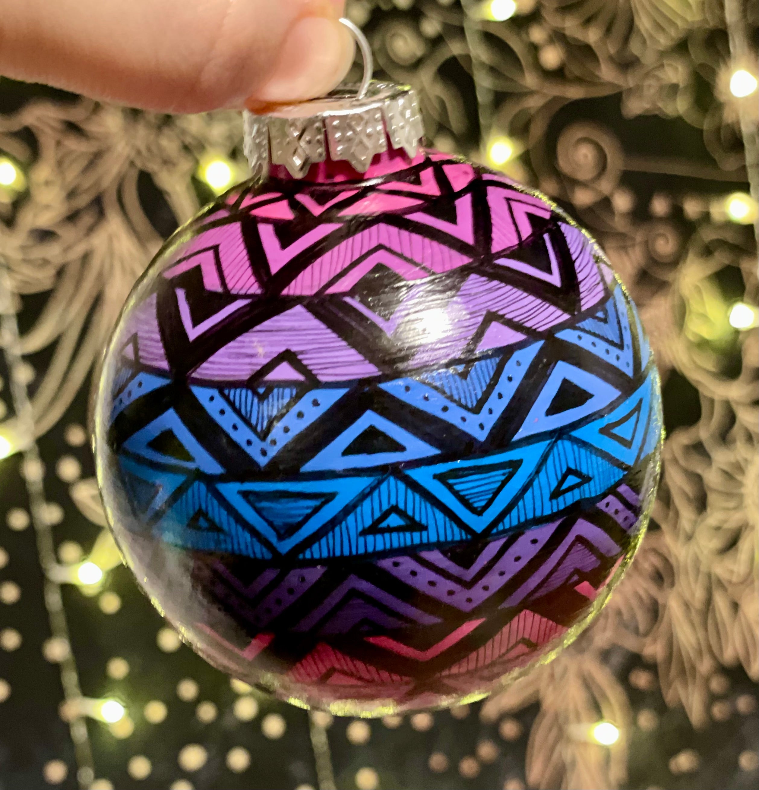 Hand Painted Colorful Christmas Ornament
