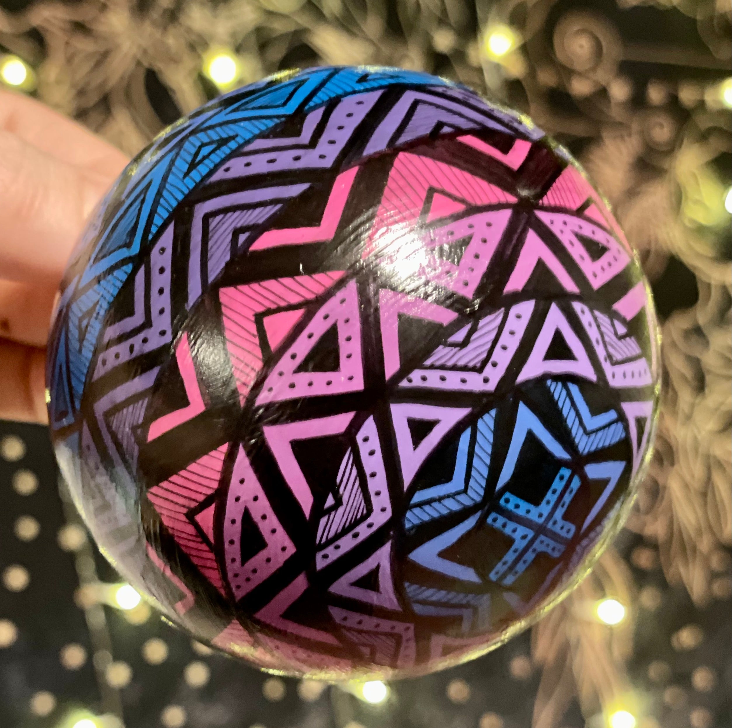 Hand Painted Colorful Christmas Ornament