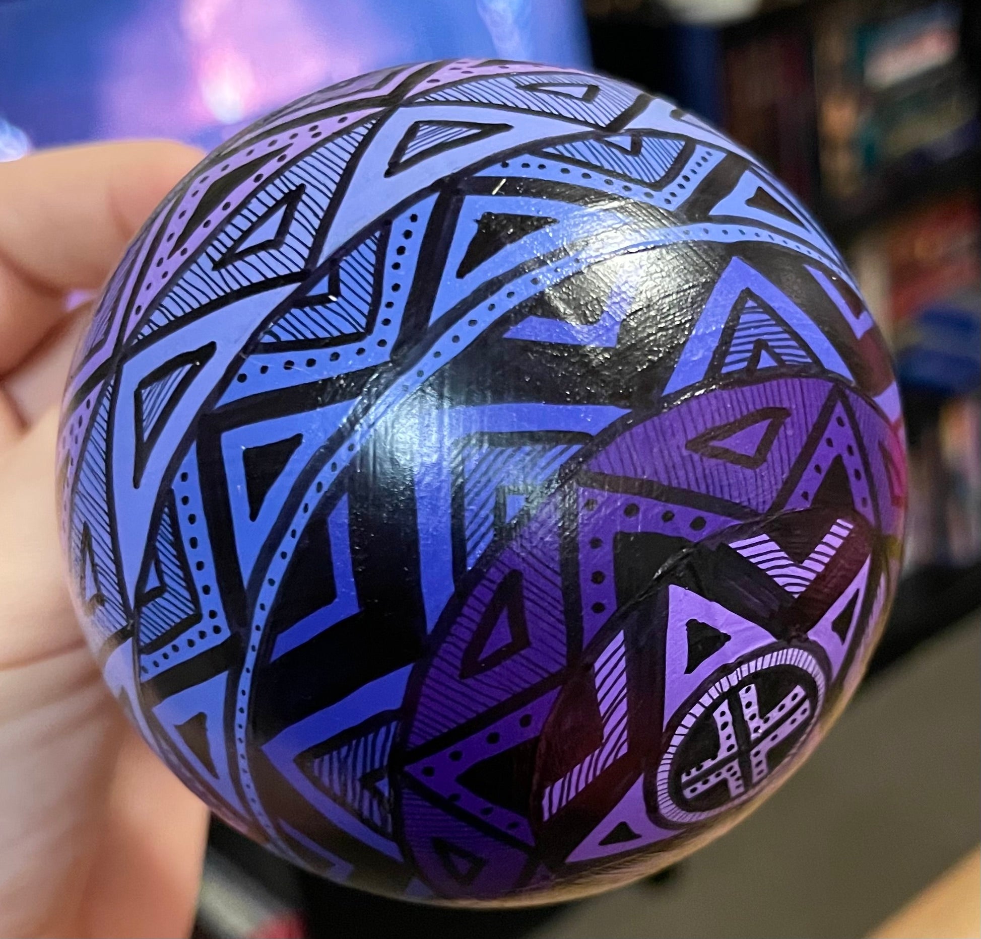 Purple Hand Painted Christmas Ornament