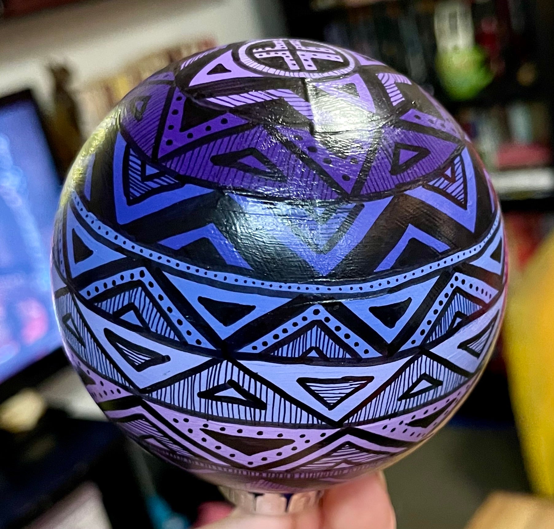 Purple Hand Painted Christmas Ornament