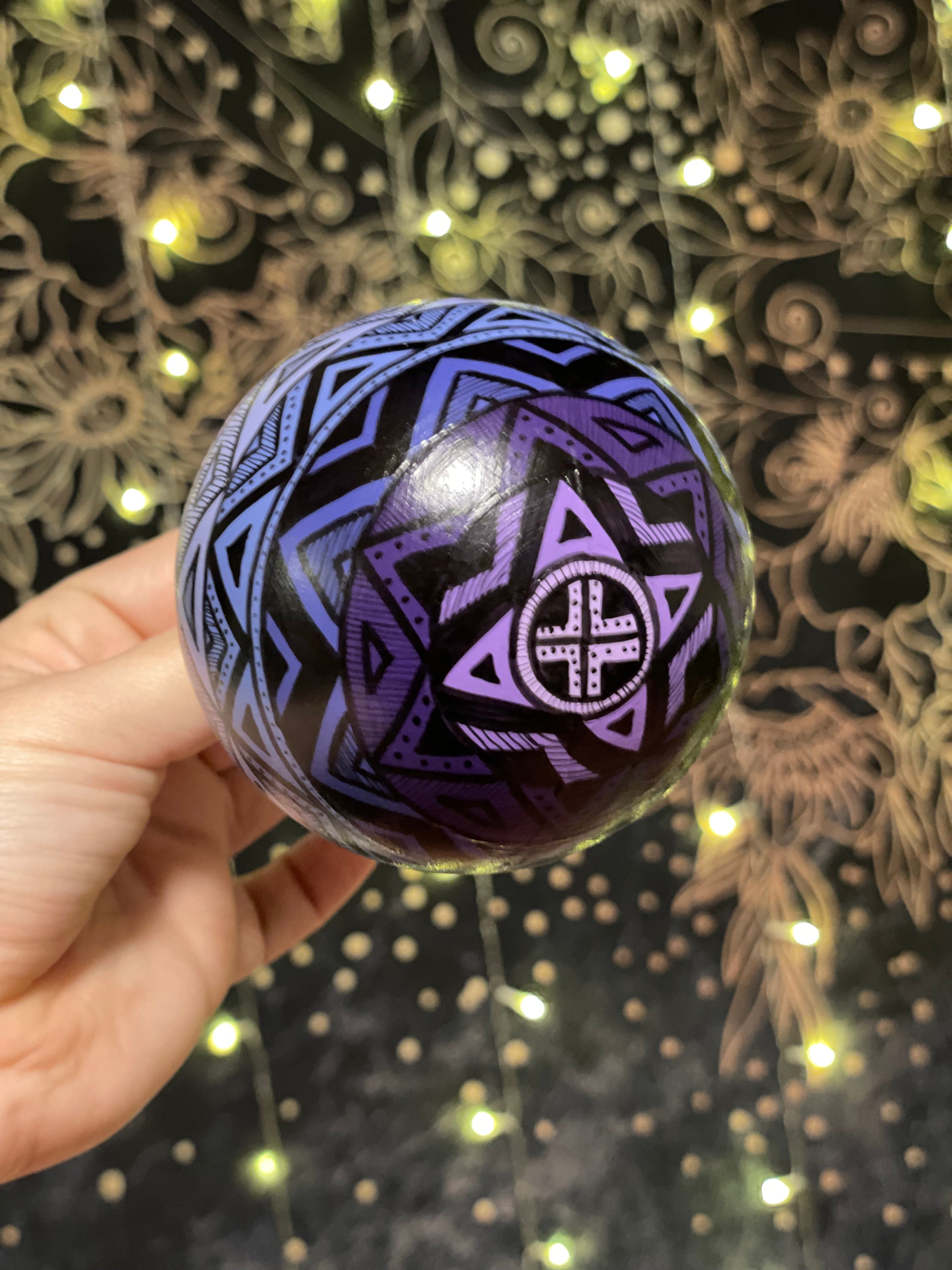 Purple Hand Painted Christmas Ornament