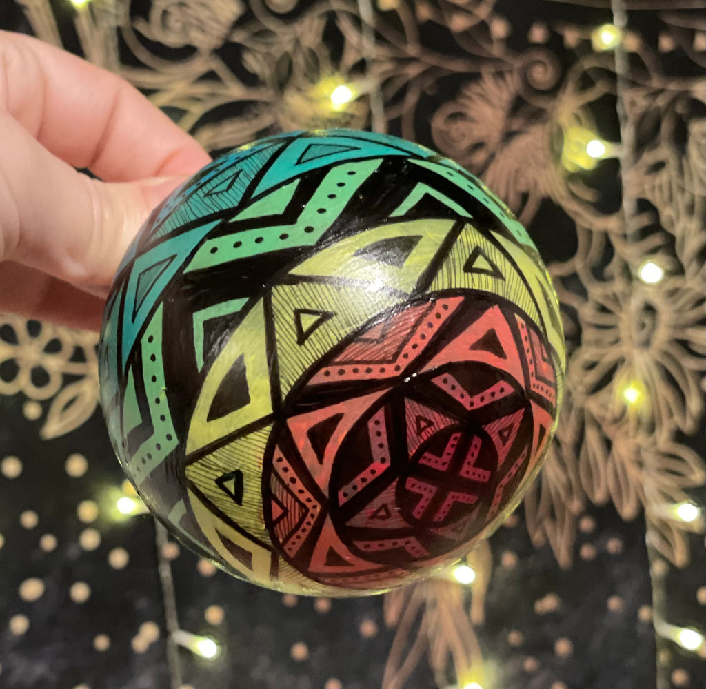 Unique Hand Painted Rainbow Christmas Ornament