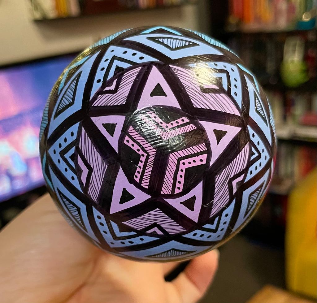 Hand Painted Pastel Pink and Blue Christmas Ornament