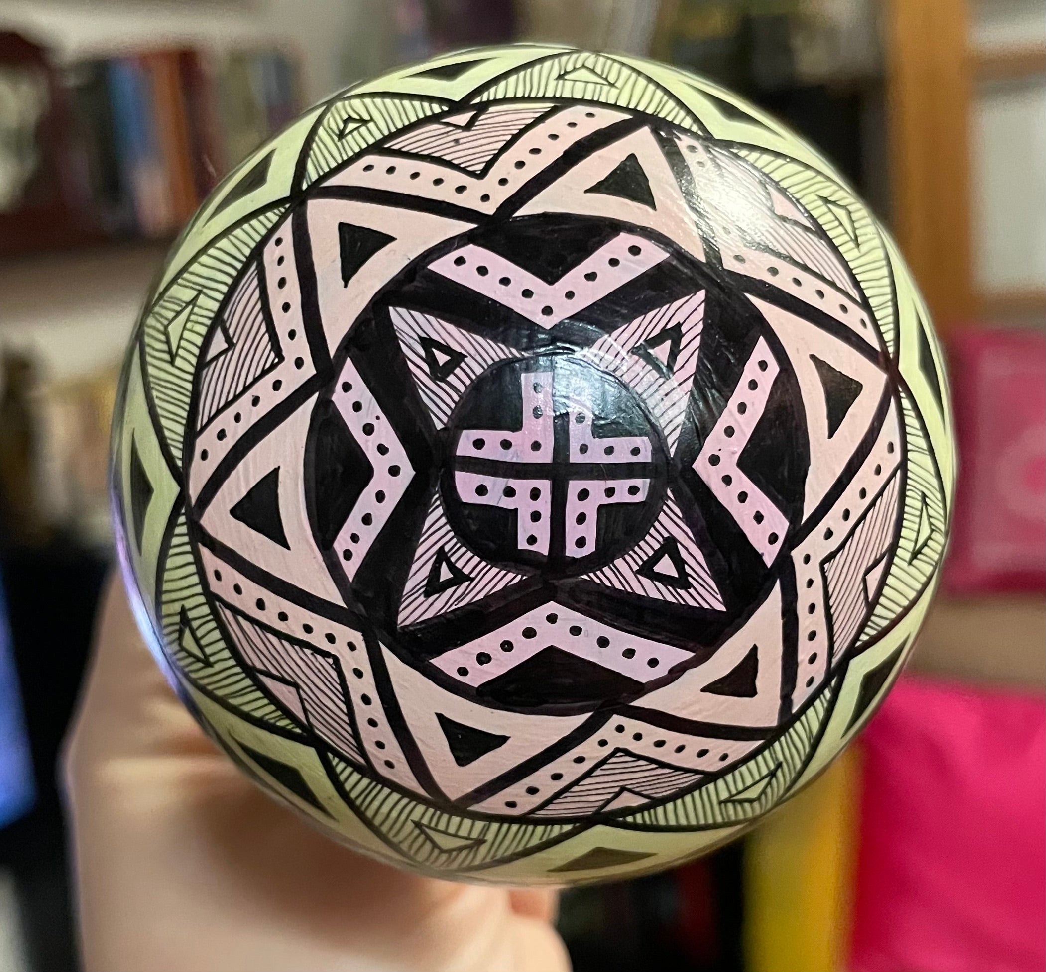 Hand Painted Pastel Rainbow Colorful Christmas Ornament