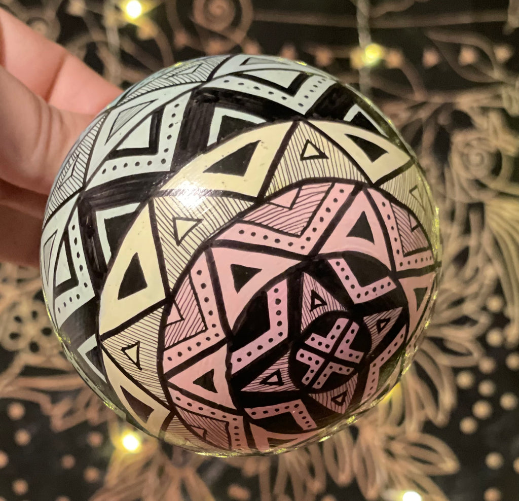 Hand Painted Pastel Rainbow Colorful Christmas Ornament