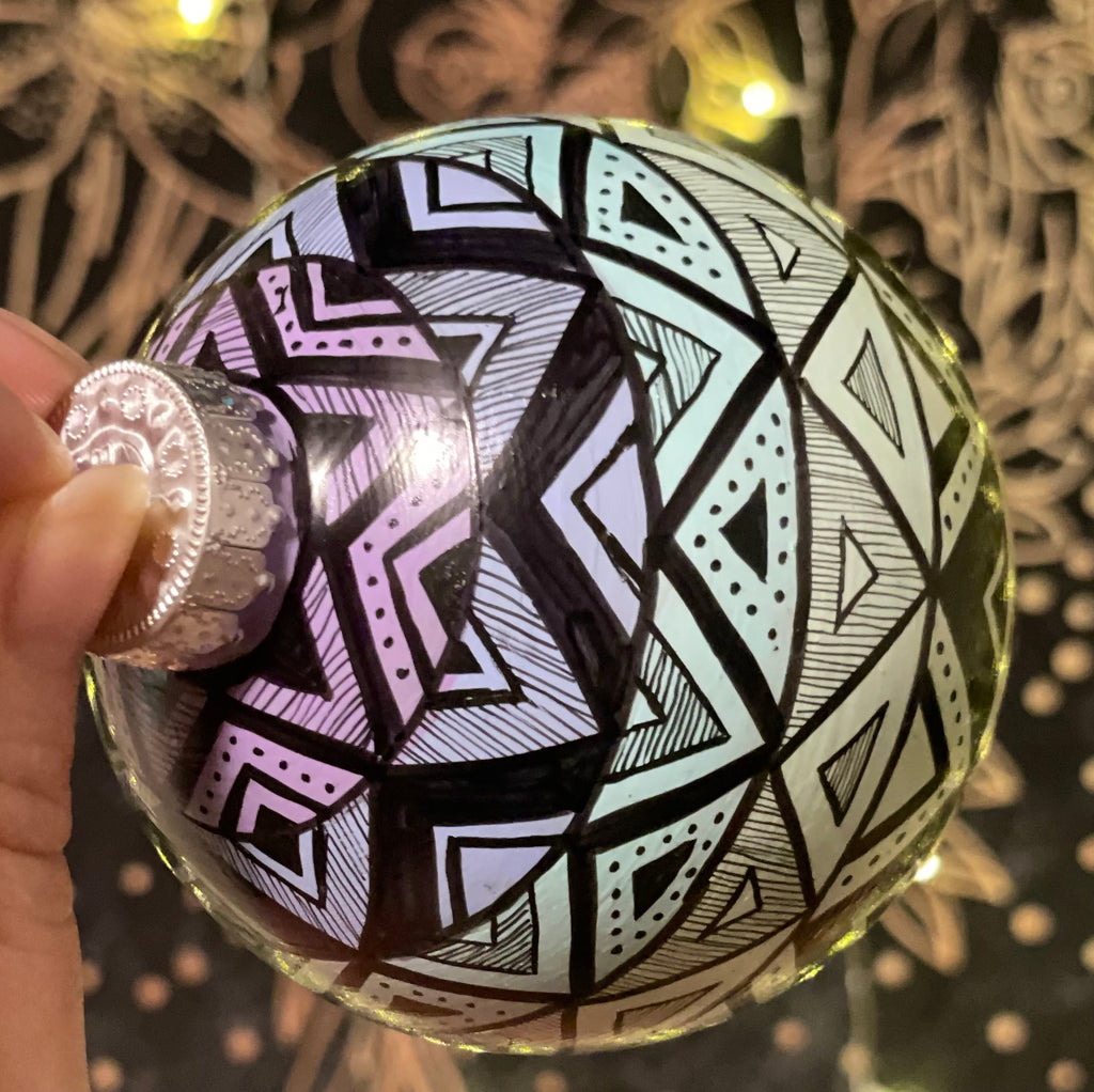 Hand Painted Pastel Rainbow Colorful Christmas Ornament