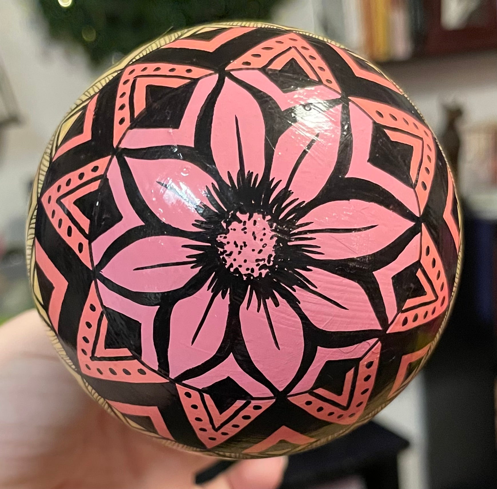 Glossy Hand Painted Pastel Rainbow Colorful Christmas Ornament