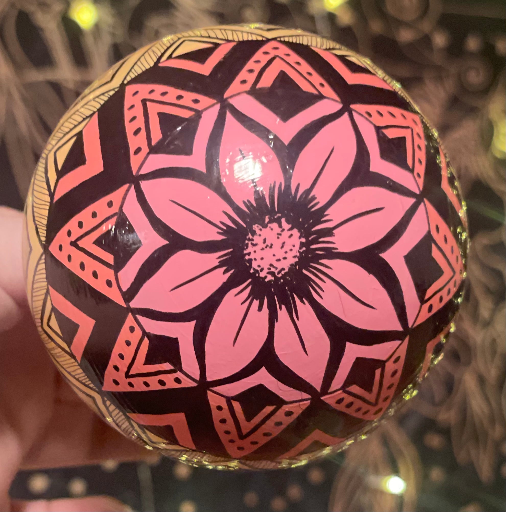 Glossy Hand Painted Pastel Rainbow Colorful Christmas Ornament