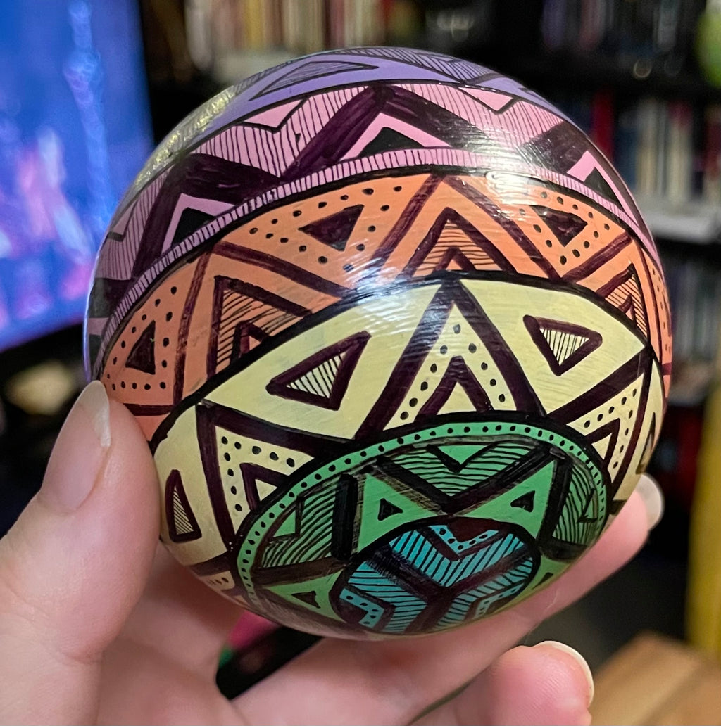 Hand Painted Rainbow Colorful Christmas Ornament