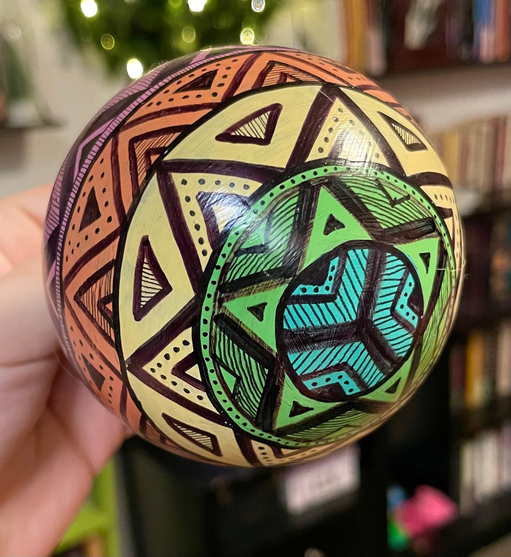 Hand Painted Rainbow Colorful Christmas Ornament